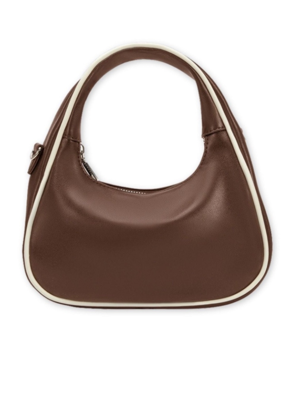 Anthropologie Melie Biianco Shoulder Bag in Brown with White piping